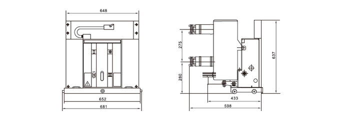 戶內固封高壓真空斷路器外形及安裝尺寸 戶內固封高壓真空斷路器外形及安裝尺寸